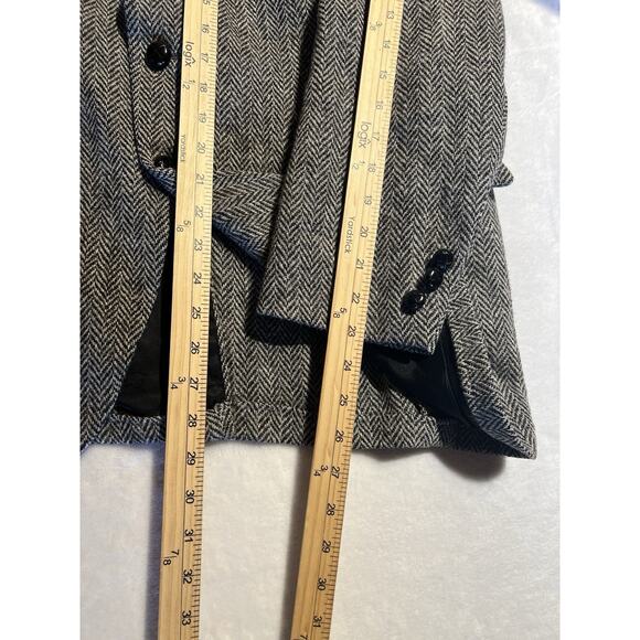 Vintage Harris Tweed 40S Black Handwoven Scottish Wool Unstructured Sport Coat - Picture 12 of 13